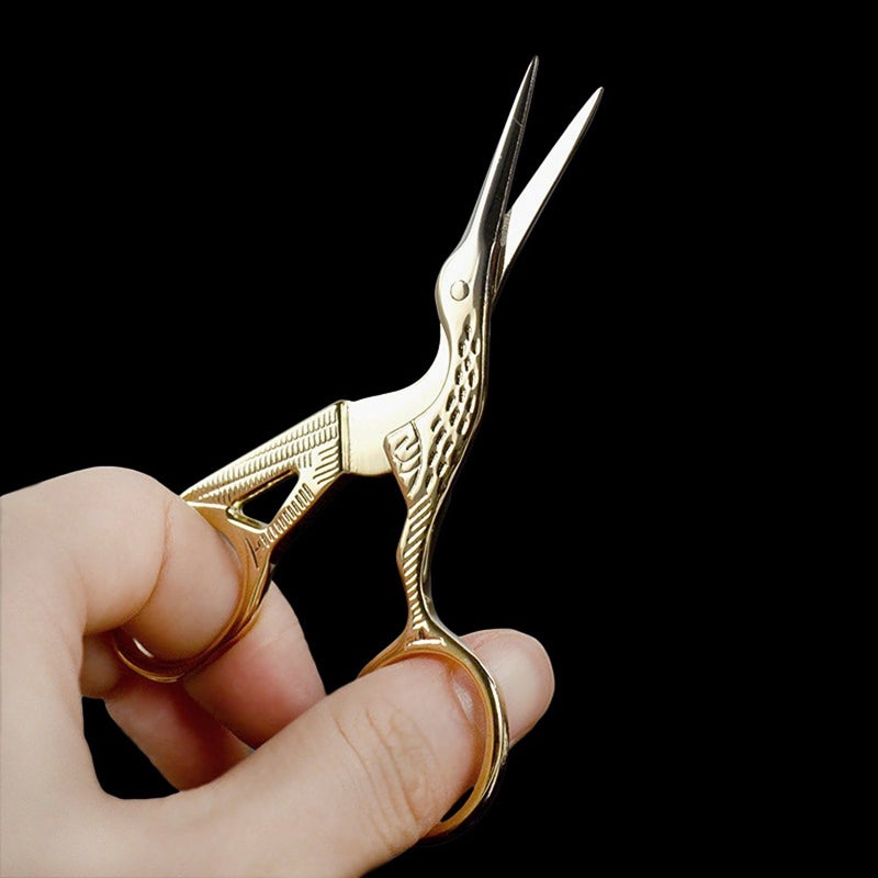 BIHRTC Gold Vintage Plum Blossom Scissors and Classic Crane Design Sewing Scissors for Embroidery, Sewing, Craft, Art Work & Everyday Use - Image 4